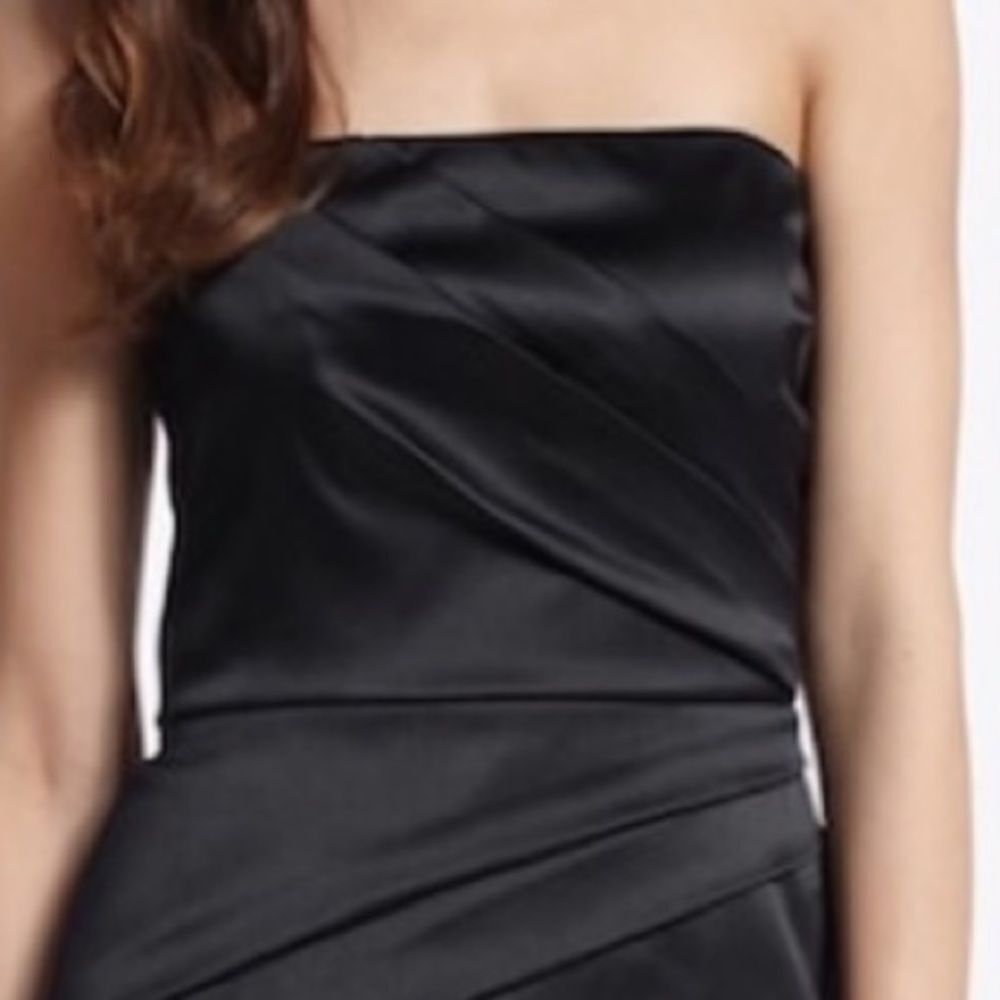 White House | Black Market siz 8 Black Satin Strapless dress EUC - Picture 13 of 13